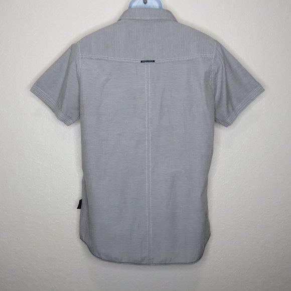 Phat Farm* Men's Short Sleeve Button Down Curved Hem Chest Pocket Shirt~ Large - Picture 2 of 10